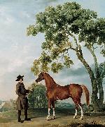 George Stubbs Lord Grosvenors Arabian Stallion with a Groom oil on canvas